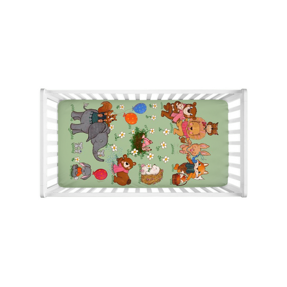 Crib Sheets - Animal Friends in a Circle